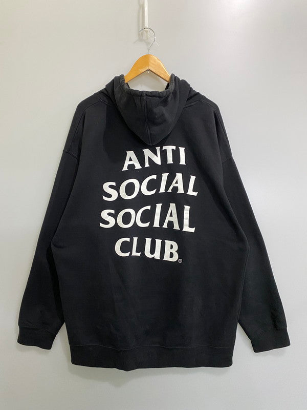 【現状渡し品】【メンズ】 ANTI SOCIAL SOCIAL CLUB アンチソーシャルソーシャルクラブ SS4500P USA製 LS LOGO HOODED ロゴ フーデッド 142-260721-zi-08-min サイズ：XXL カラー：ブラック 万代Net店