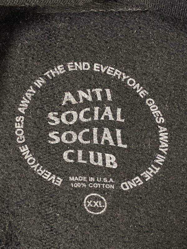 【現状渡し品】【メンズ】 ANTI SOCIAL SOCIAL CLUB アンチソーシャルソーシャルクラブ SS4500P USA製 LS LOGO HOODED ロゴ フーデッド 142-260721-zi-08-min サイズ：XXL カラー：ブラック 万代Net店