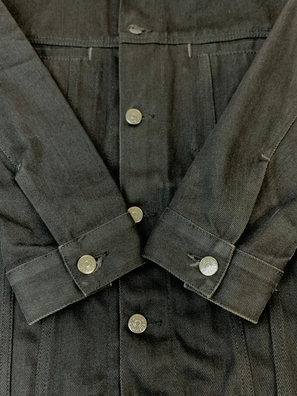 【中古品】【メンズ】 ACNE アクネ STUDIOS BLA KONST TRUCKER DENIM JACKET ストゥディオズ ブロ コンスト トラッカー デニム ジャケット メンズ アウター 141-260723-em-54-min サイズ：46 180-92A カラー：ブラック 万代Net店