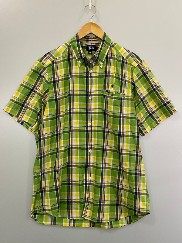 【現状渡し品】【メンズ】 STUSSY ステューシー CHECK SHIRT チェックシャツ トップス 142-260813-zi-41-min サイズ：M カラー：ライトグリーン 万代Net店