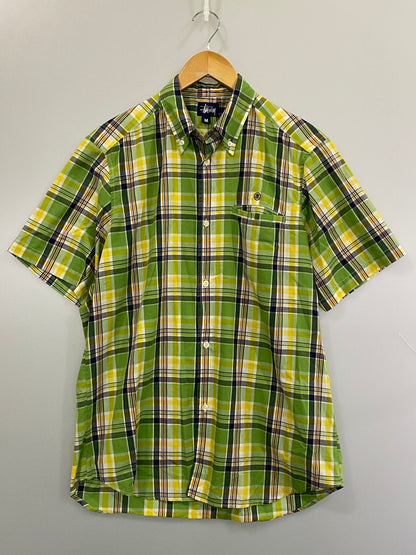 【現状渡し品】【メンズ】 STUSSY ステューシー CHECK SHIRT チェックシャツ トップス 142-260813-zi-41-min サイズ：M カラー：ライトグリーン 万代Net店