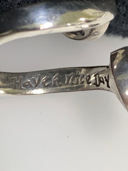 【中古品】【レディース】 BILL WALL LEATHER ビルウォールレザー DOUBLE HAPPY FACE TWISTY FREE RING ダブル ハッピー フェイス ツイスティ フリー リング 指輪 925 192-260723-em-24-min カラー：シルバー 万代Net店