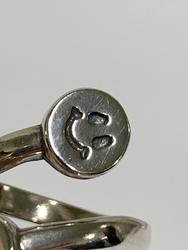 【中古品】【レディース】 BILL WALL LEATHER ビルウォールレザー DOUBLE HAPPY FACE TWISTY FREE RING ダブル ハッピー フェイス ツイスティ フリー リング 指輪 925 192-260723-em-24-min カラー：シルバー 万代Net店