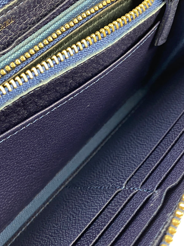 【中古品】【レディース】 PORTER GIRL GEM ポーター ガール ジェム LONG WALLET ロング ウォレット 長財布 財布 201-260723-jt-10-min カラー：ネイビー 万代Net店