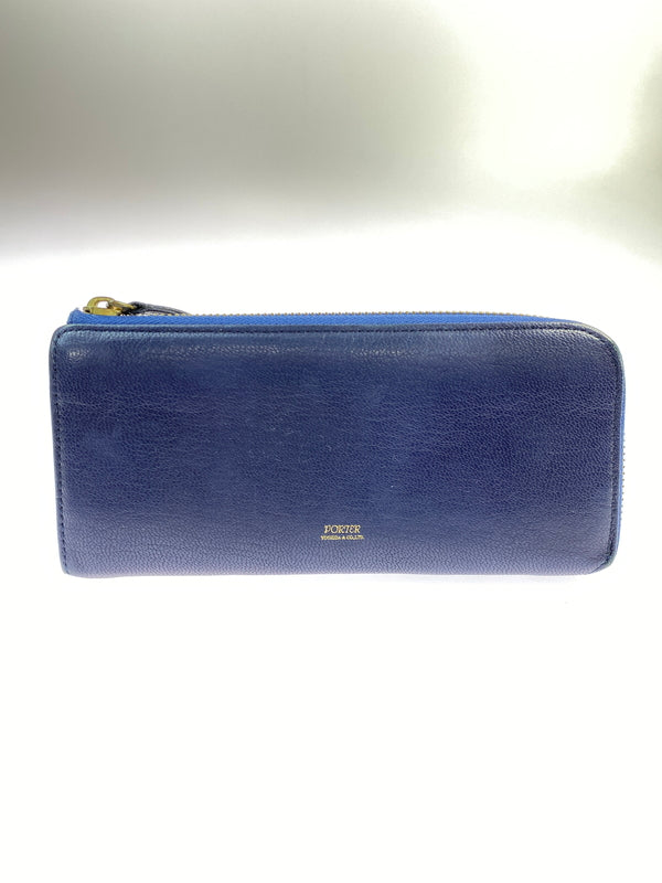 【中古品】【レディース】 PORTER GIRL GEM ポーター ガール ジェム LONG WALLET ロング ウォレット 長財布 財布 201-260723-jt-10-min カラー：ネイビー 万代Net店