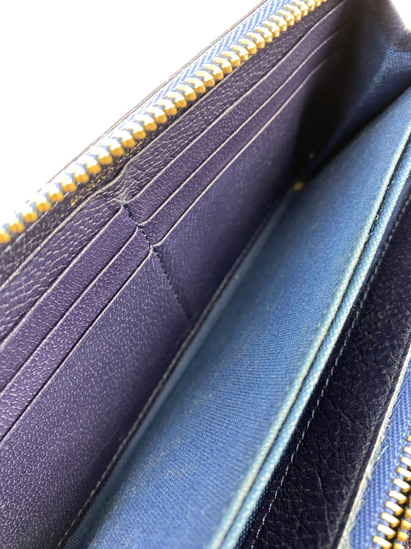 【中古品】【レディース】 PORTER GIRL GEM ポーター ガール ジェム LONG WALLET ロング ウォレット 長財布 財布 201-260723-jt-10-min カラー：ネイビー 万代Net店