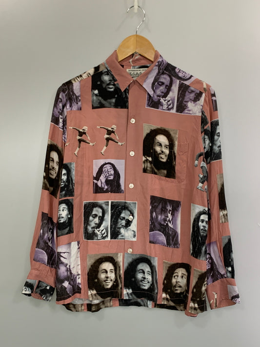 【中古品】【メンズ】 WACKO MARIA ワコマリア 19SS BOB MARLEY L S SHIRT 2019年春夏 ボブマーリー 半袖シャツ トップス 142-260723-jt-28-min サイズ：S カラー：ピンク 万代Net店