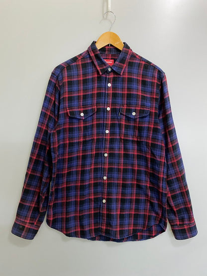 【中古品】【メンズ】 SUPREME シュプリーム CHECK L S SHIRT チェック 長袖 シャツ トップス 149-260721-zi-17-min サイズ：M カラー：レッド 万代Net店