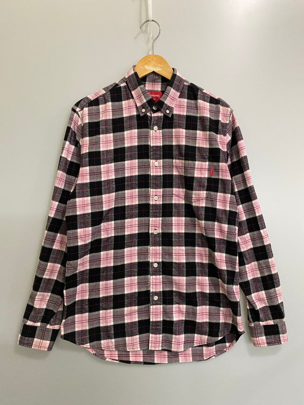 【中古品】【メンズ】 SUPREME シュプリーム CHECK L S SHIRT チェック シャツ トップス 149-260721-zi-18-min サイズ：M カラー：ピンク/ブラック 万代Net店