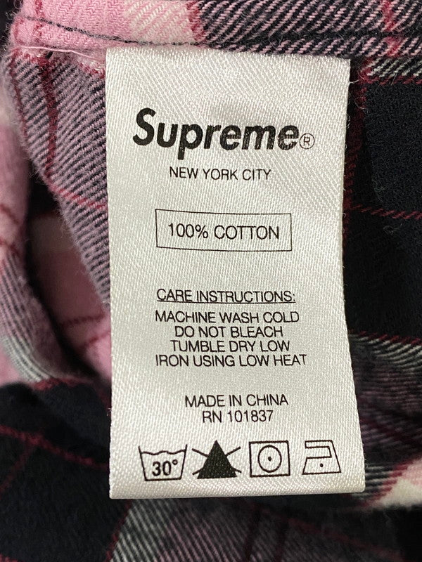 【中古品】【メンズ】 SUPREME シュプリーム CHECK L S SHIRT チェック シャツ トップス 149-260721-zi-18-min サイズ：M カラー：ピンク/ブラック 万代Net店