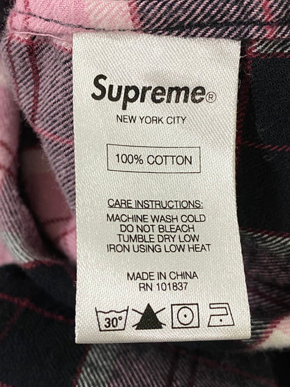 【中古品】【メンズ】 SUPREME シュプリーム CHECK L S SHIRT チェック シャツ トップス 149-260721-zi-18-min サイズ：M カラー：ピンク/ブラック 万代Net店
