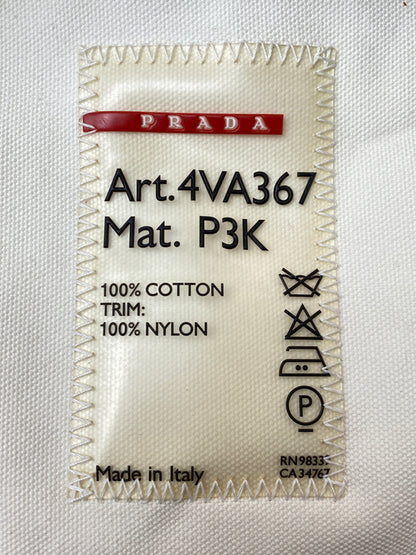 【現状渡し品】 PRADA SPORT プラダ スポーツ CANVAS TOTE BAG キャンバス トートバッグ ART.4VA367 カバン バッグ 180-260728-hu-37-min カラー：ホワイト/グレー 万代Net店