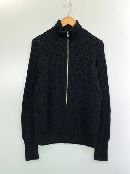 【中古品】【メンズ】 BATONER バトナー × L'ECHOPPE レショップ 23AW HALF ZIP FICSHERMAN KNIT BN-23FM-082 23年秋冬 ハーフジップ フィッシャーマン ニット トップス 140-260723-jt-27-min サイズ：M カラー：ブラック 万代Net店