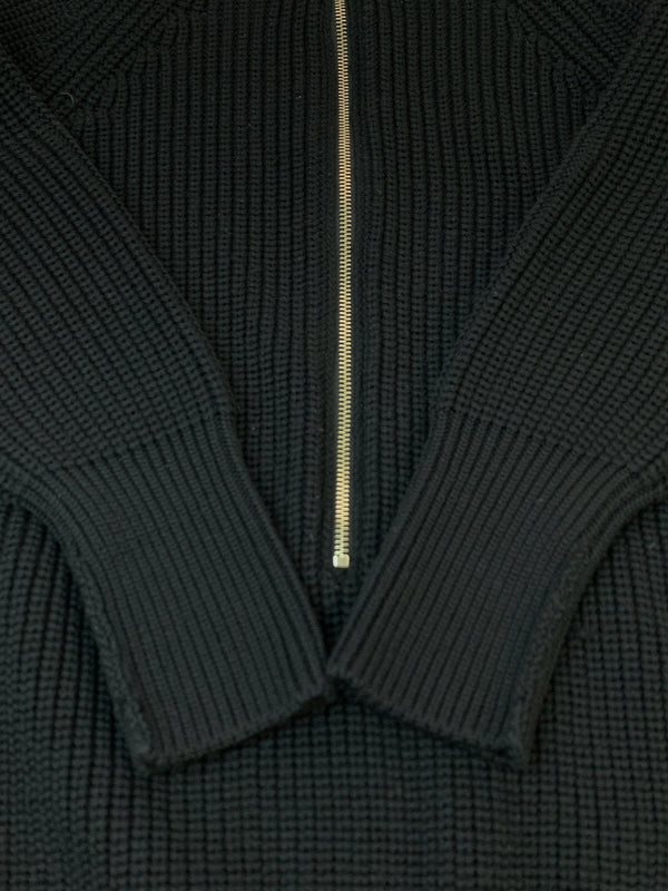 【中古品】【メンズ】 BATONER バトナー × L'ECHOPPE レショップ 23AW HALF ZIP FICSHERMAN KNIT BN-23FM-082 23年秋冬 ハーフジップ フィッシャーマン ニット トップス 140-260723-jt-27-min サイズ：M カラー：ブラック 万代Net店