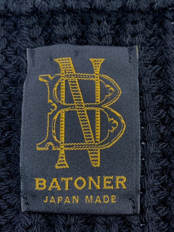 【中古品】【メンズ】 BATONER バトナー × L'ECHOPPE レショップ 23AW HALF ZIP FICSHERMAN KNIT BN-23FM-082 23年秋冬 ハーフジップ フィッシャーマン ニット トップス 140-260723-jt-27-min サイズ：M カラー：ブラック 万代Net店