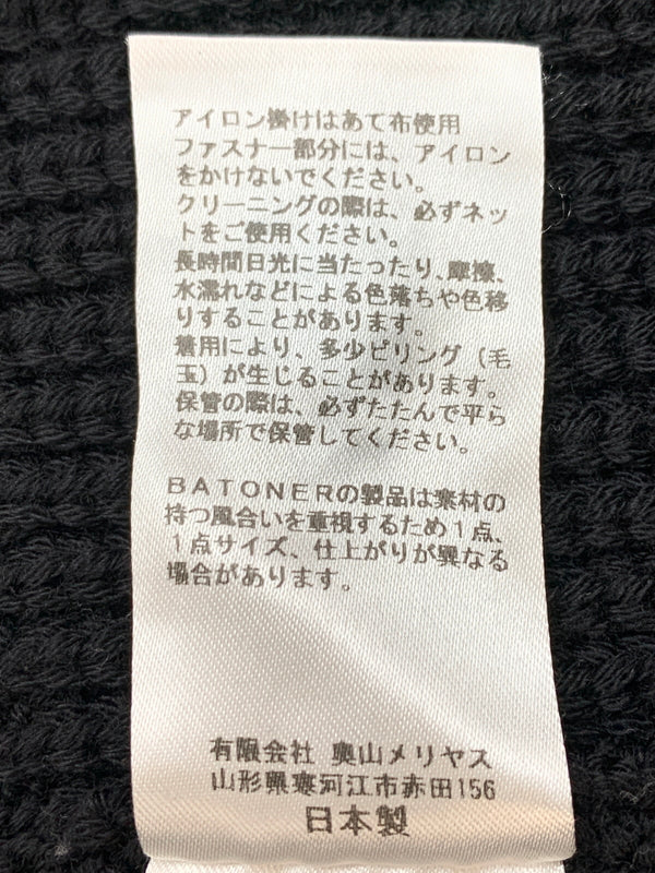 【中古品】【メンズ】 BATONER バトナー × L'ECHOPPE レショップ 23AW HALF ZIP FICSHERMAN KNIT BN-23FM-082 23年秋冬 ハーフジップ フィッシャーマン ニット トップス 140-260723-jt-27-min サイズ：M カラー：ブラック 万代Net店