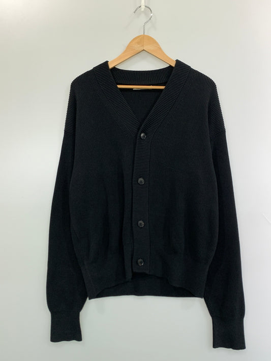 【中古品】【メンズ】 AURALEE オーラリー SUPER HARD TWIST RIB KNIT CARDIGAN A23SC01TR スーパーハード ツイスト リブ ニット カーディガン トップス 140-260723-jt-26-min サイズ：３ カラー：ブラック 万代Net店