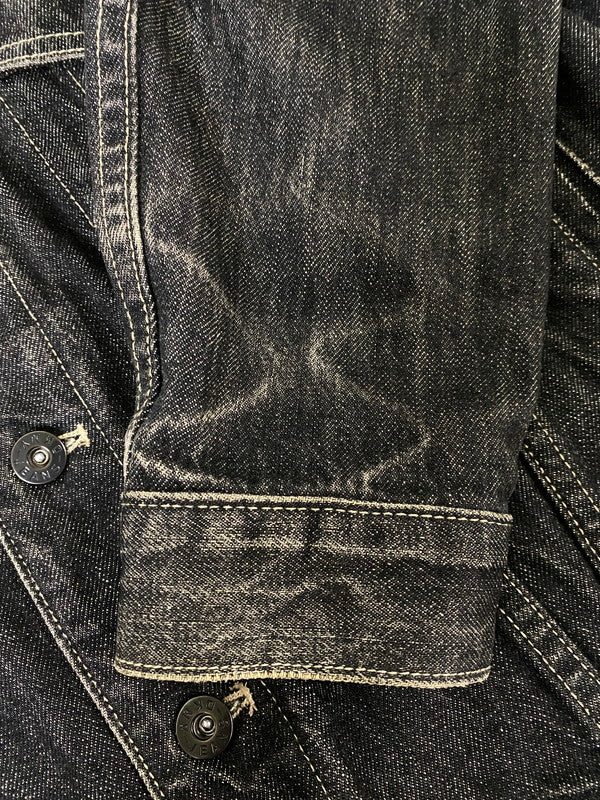【中古品】【メンズ】 DKNY NEW YORK ダナキャランニューヨーク マカオ製 DENIM JACKET デニム ジャケット 146-260721-zi-19-min サイズ：M カラー：ブラック 万代Net店