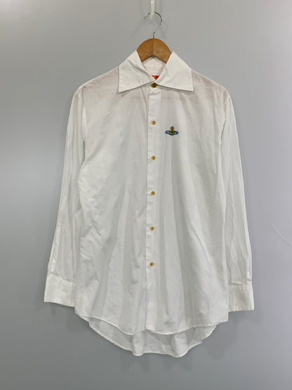 【中古品】【メンズ】 VIVIENNE WESTWOOD ヴィヴィアンウエストウッド 90'S ORB LOGO SHIRT 90年代 オーブ ロゴ シャツ トップス 141-260723-jt-25-min サイズ：サイズ不明 下記参照 カラー：ホワイト 万代Net店