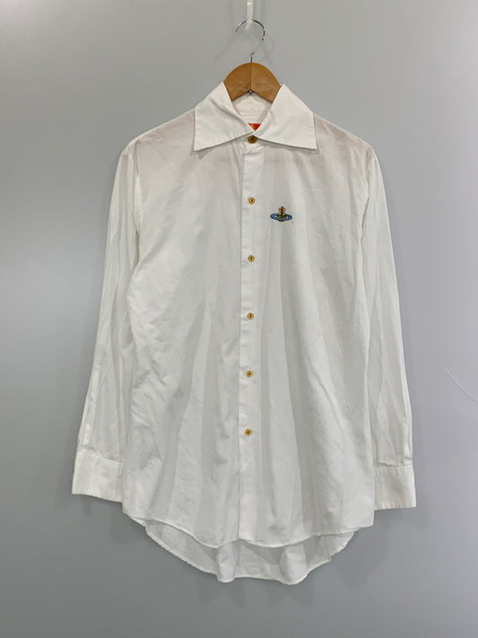 【中古品】【メンズ】 VIVIENNE WESTWOOD ヴィヴィアンウエストウッド 90'S ORB LOGO SHIRT 90年代 オーブ ロゴ シャツ トップス 141-260723-jt-25-min サイズ：サイズ不明 下記参照 カラー：ホワイト 万代Net店