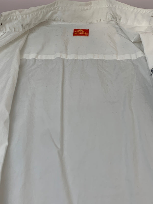 【中古品】【メンズ】 VIVIENNE WESTWOOD ヴィヴィアンウエストウッド 90'S ORB LOGO SHIRT 90年代 オーブ ロゴ シャツ トップス 141-260723-jt-25-min サイズ：サイズ不明 下記参照 カラー：ホワイト 万代Net店