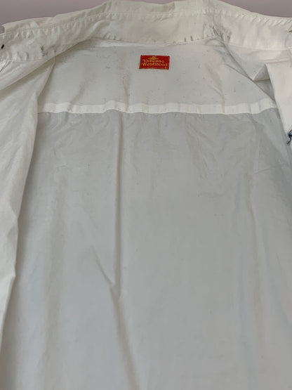 【中古品】【メンズ】 VIVIENNE WESTWOOD ヴィヴィアンウエストウッド 90'S ORB LOGO SHIRT 90年代 オーブ ロゴ シャツ トップス 141-260723-jt-25-min サイズ：サイズ不明 下記参照 カラー：ホワイト 万代Net店