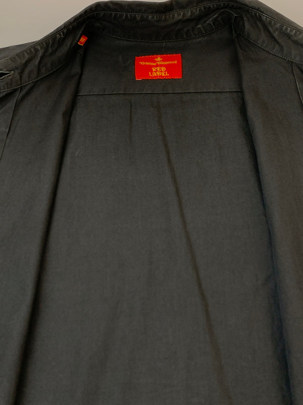 【中古品】【メンズ】 VIVIENNE WESTWOOD RED LABEL ヴィヴィアンウエストウッド レッドレーベル オリゾンティ期 ORB LOGO SHIRT オーブ ロゴ シャツ トップス 141-260723-jt-24-min サイズ：3 カラー：ブラック 万代Net店