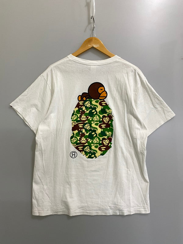 【現状渡し品】【メンズ】 A BATHING APE アベイシングエイプ MILO PRINT TEE マイロ プリント Tシャツ 142-260721-zi-25-min サイズ：M カラー：ホワイト 万代Net店