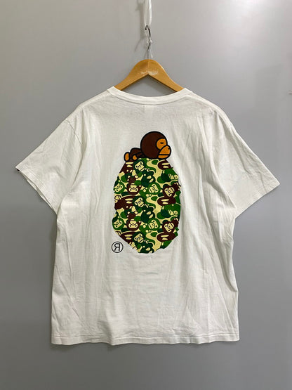 【現状渡し品】【メンズ】 A BATHING APE アベイシングエイプ MILO PRINT TEE マイロ プリント Tシャツ 142-260721-zi-25-min サイズ：M カラー：ホワイト 万代Net店