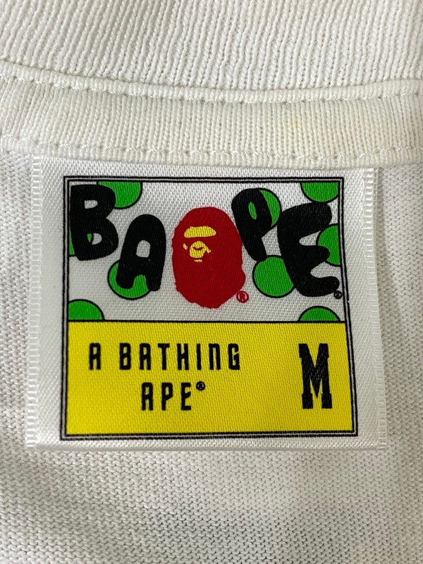 【現状渡し品】【メンズ】 A BATHING APE アベイシングエイプ MILO PRINT TEE マイロ プリント Tシャツ 142-260721-zi-25-min サイズ：M カラー：ホワイト 万代Net店