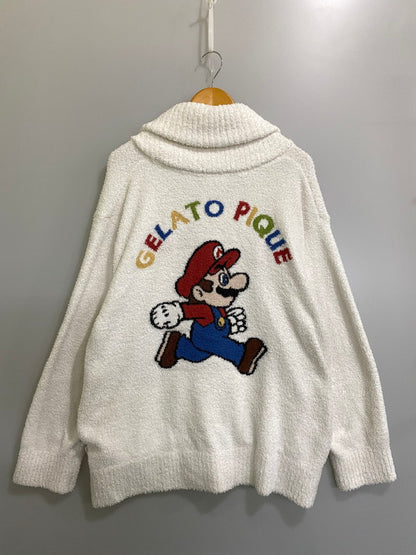 【現状渡し品】【メンズ】 GELATO PIQUE ジェラートピケ PUNT241043 ×SUPER MARIO CARDIGAN スーパーマリオ カーディガン 141-260721-zi-23-min サイズ：M-L カラー：ホワイト 万代Net店