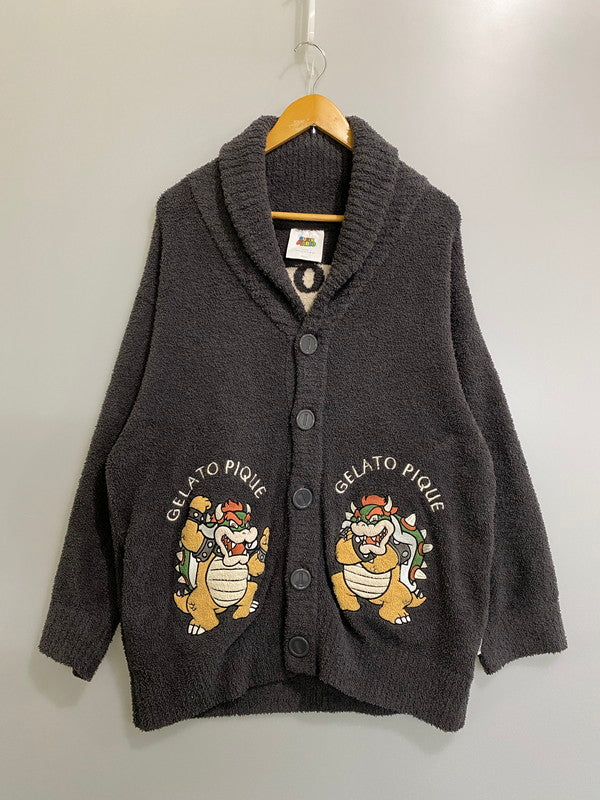 【中古品】【メンズ】 GELATO PIQUE ジェラートピケ PUNT241043 ×SUPER MARIO CARDIGAN スーパーマリオ カーディガン 141-260721-zi-20-min サイズ：M-L カラー：グレー 万代Net店