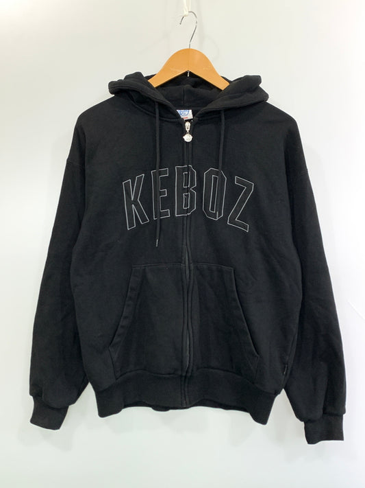 【中古品】【メンズ】 KEBOZ ケボズ LOGO ZIP HOODIE ロゴ ジップ フーディー トップス 長袖 パーカー 142-260724-hu-04-min サイズ：M カラー：ブラック 万代Net店