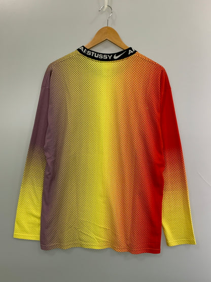 【中古品】【メンズ】 NIKE×STUSSY ナイキ ステューシー GRADATION L S CUT AND SEW グラデーション ロングスリーブ カットソー 長袖 Tシャツ 142-260724-hu-09-min サイズ：S カラー：レッド/イエロー/パープル 万代Net店