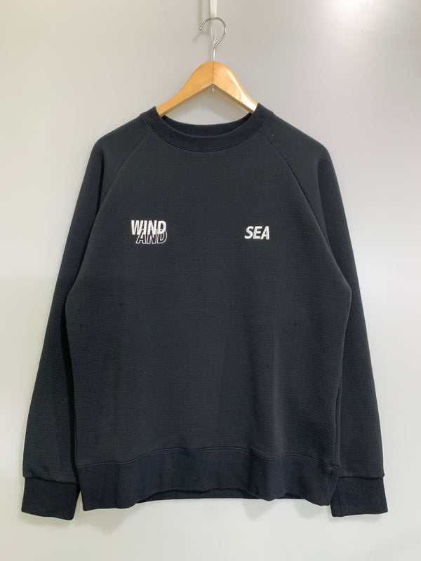 【中古品】【メンズ】 WIND AND SEAウィンダンシー L/S SWEAT SHIRT WDS-O-FAL-24-Q1-JER-02 長袖 スウェット シャツ メンズ トップス 142-260723-em-36-min サイズ：M カラー：ブラック 万代Net店
