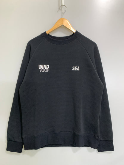 【中古品】【メンズ】 WIND AND SEAウィンダンシー L/S SWEAT SHIRT WDS-O-FAL-24-Q1-JER-02 長袖 スウェット シャツ メンズ トップス 142-260723-em-36-min サイズ：M カラー：ブラック 万代Net店