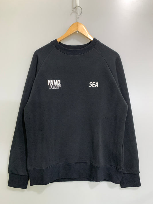 【中古品】【メンズ】 WIND AND SEAウィンダンシー L/S SWEAT SHIRT WDS-O-FAL-24-Q1-JER-02 長袖 スウェット シャツ メンズ トップス 142-260723-em-36-min サイズ：M カラー：ブラック 万代Net店