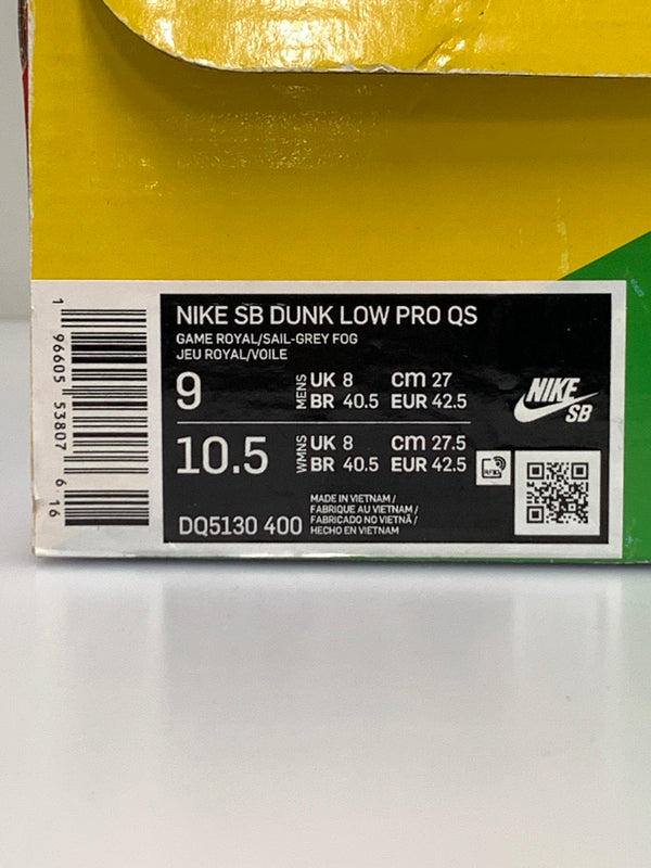 【中古品】【メンズ】 FLY STREETWEAR フライ ストリートウェア × NIKE ナイキ SB DUNK GARDENIA DQ5130-400 SB ダンク ロー ガーデニア メンズ スニーカー 靴 シューズ 160-260723-em-07-min サイズ：27.0cm カラー：Game Royal/Sail-Grey Fog 万代Net店