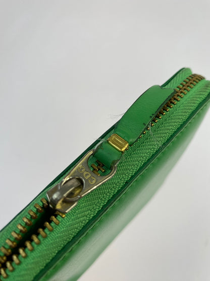 【中古品】【メンズ/レディース】 COMME DES GARCONS コムデギャルソン ROUND ZIP WALLET ラウンド ジップ ウォレット 財布 201-260723-jt-12-min カラー：グリーン 万代Net店