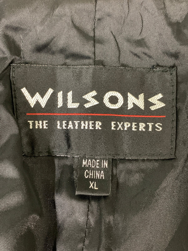 【中古品】【メンズ】 WILSONS ウィルソンズ THE LEATHER EXPERTS LEATHER VEST ザ レザー エキスパート レザー ベスト メンズ トップス 146-260723-em-28-min サイズ：XL カラー：ブラック 万代Net店