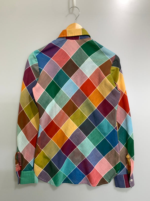 【中古品】【メンズ】 WRANGLER ラングラー パッチワークシャツ USA製 70S アメリカ製 70年代 長袖シャツ メンズ トップス 146-260723-em-26-min サイズ：30 カラー：マルチカラー 万代Net店