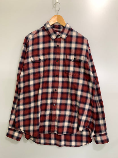 【中古品】【メンズ】 RAGS MCGREGOR ラグス マックレガー OMBRE CHECK SHIRT オンブレ チェック シャツ 211176605 ロングスリーブ 長袖 シャツ 145-260728-hu-07-min サイズ：M カラー：レッド/ネイビー（チェック柄） 万代Net店