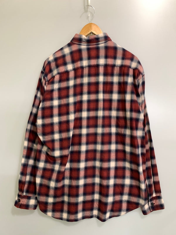 【中古品】【メンズ】 RAGS MCGREGOR ラグス マックレガー OMBRE CHECK SHIRT オンブレ チェック シャツ 211176605 ロングスリーブ 長袖 シャツ 145-260728-hu-07-min サイズ：M カラー：レッド/ネイビー（チェック柄） 万代Net店