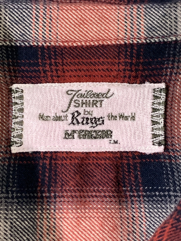 【中古品】【メンズ】 RAGS MCGREGOR ラグス マックレガー OMBRE CHECK SHIRT オンブレ チェック シャツ 211176605 ロングスリーブ 長袖 シャツ 145-260728-hu-07-min サイズ：M カラー：レッド/ネイビー（チェック柄） 万代Net店