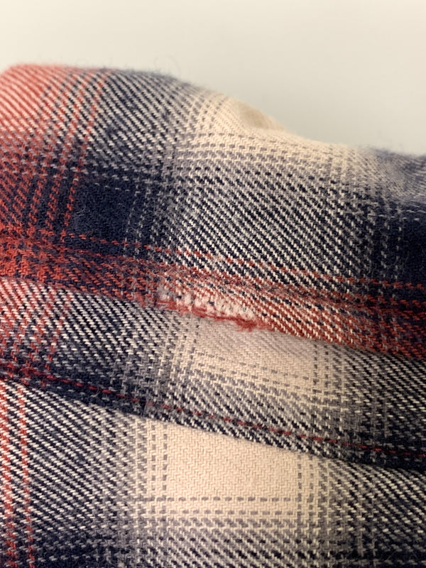 【中古品】【メンズ】 RAGS MCGREGOR ラグス マックレガー OMBRE CHECK SHIRT オンブレ チェック シャツ 211176605 ロングスリーブ 長袖 シャツ 145-260728-hu-07-min サイズ：M カラー：レッド/ネイビー（チェック柄） 万代Net店