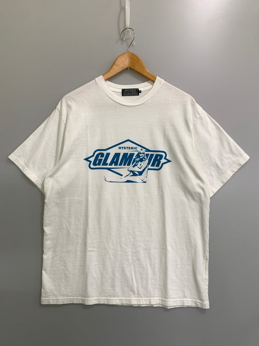 【中古品】【メンズ】 HYSTERIC GLAMOUR ヒステリック グラマー HYSTERIC SUN DIAMOND TEE ヒステリック サン ダイヤモンド ティー 02261CT32 ショートスリーブ 半袖 Tシャツ 140-260728-hu-26-min サイズ：XL カラー：ホワイト 万代Net店