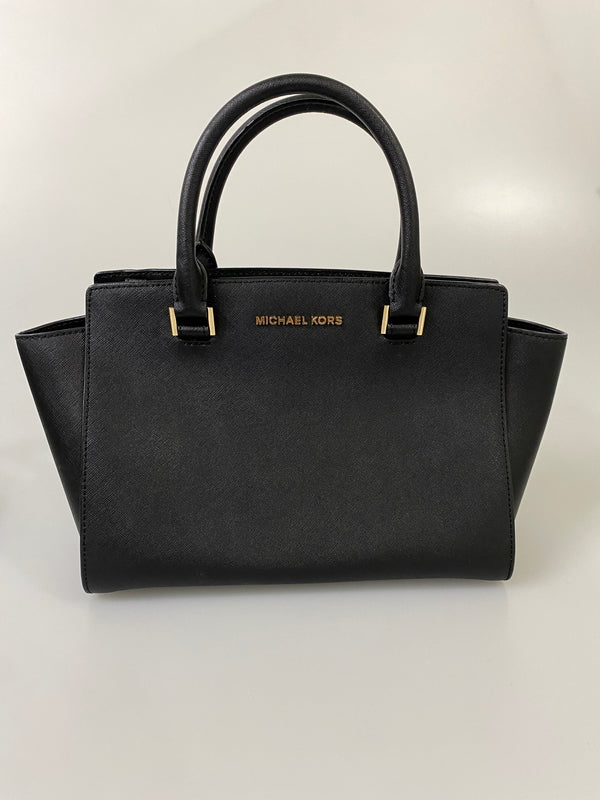 【中古品】【レディース】 MICHAEL KORS マイケルコース 2WAY SHOULDER BAG 35H8GLMS2L ２ウェイ ショルダーバッグ カバン 188-260804-yn-01-min カラー：ブラック 万代Net店