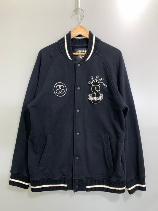 【中古品】【メンズ】 STUSSY ステューシー 00S STADIUM JACKET 00年代 スタジアム ジャケット アウター スタジャン 142-260728-hu-06-min サイズ：L カラー：ブラック 万代Net店