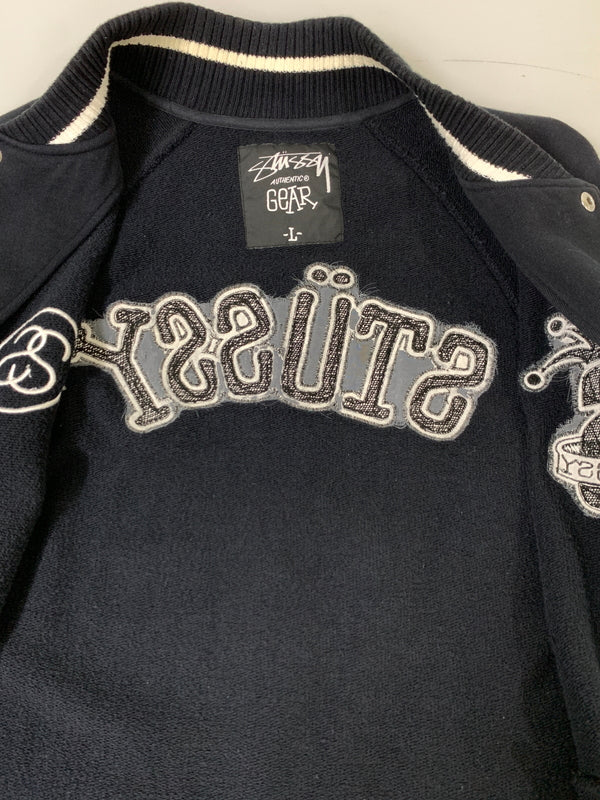 【中古品】【メンズ】 STUSSY ステューシー 00S STADIUM JACKET 00年代 スタジアム ジャケット アウター スタジャン 142-260728-hu-06-min サイズ：L カラー：ブラック 万代Net店