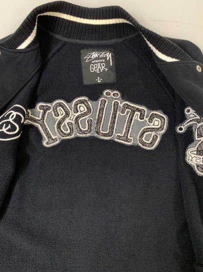 【中古品】【メンズ】 STUSSY ステューシー 00S STADIUM JACKET 00年代 スタジアム ジャケット アウター スタジャン 142-260728-hu-06-min サイズ：L カラー：ブラック 万代Net店